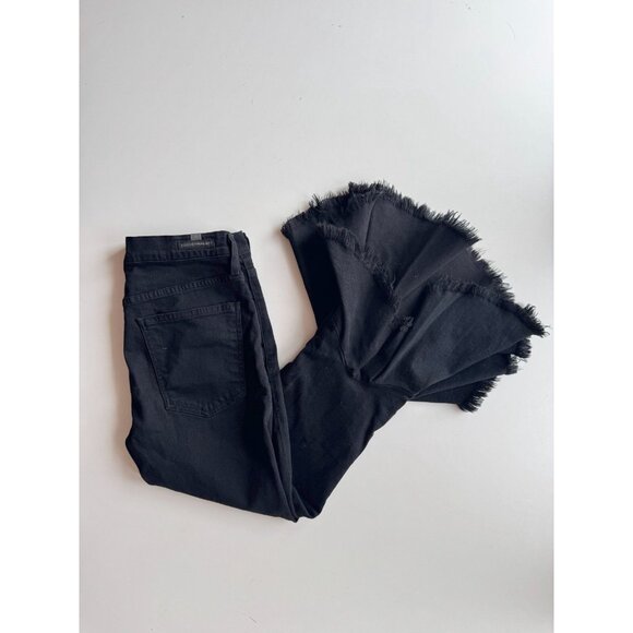 CITIZENS OF HUMANITY Drew Flounce Hem Black High Rise Cropped Jeans, Size 28 - Picture 5 of 16